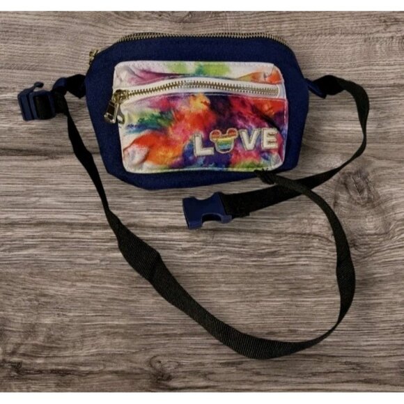 Disney Handbags - Disney Store Love Waist Bag Mickey  Fanny Pack Rainbow Tie Dye Pride Sling Mouse